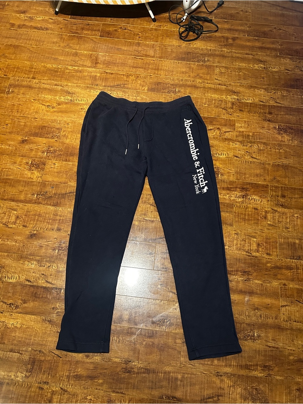 Abercrombie & Fitch Men's Dark Blue Logo Joggers